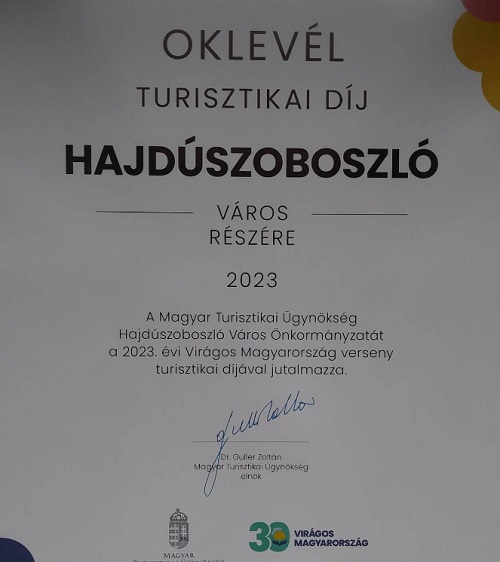 Turisztikai díjat vehetett át Hajdúszoboszló